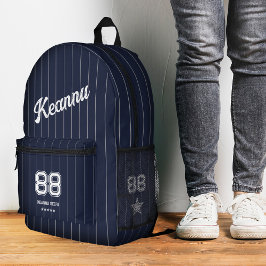 Cool Sportief Stijlvol Navy Blue Stripes Bedrukte Rugzak