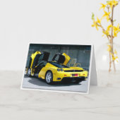 Cool Sports Car Happy Birthday Poem Kaart (Gele Bloem)