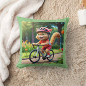 Cool Sporty Cat op een fiets Sierkussen (Deken)
