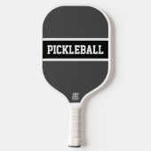 Cool Sporty Grey Black PICKLEBALL Text Stripes Pickleball Paddle (Achterkant)