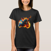 Cool sporty Motorcycle on Fire T-shirt (Voorkant)
