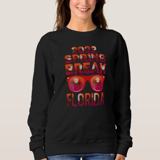 Cool Spring Break 2022 Florida Sunglasses & Palm T Trui (Voorkant)