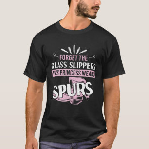 Cool Spurs Prinses Glas Slippers Cowgirl Rodeo T-shirt