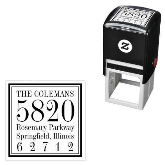 Cool Square gepersonaliseerde rubberen stempel (In situ)