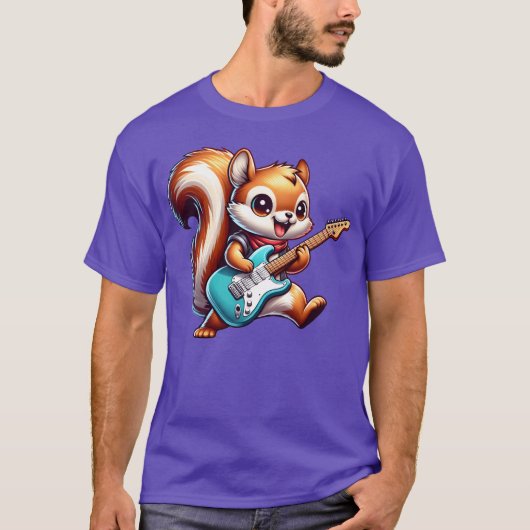 Cool Squirrel Guitarist Rock Band boy T-shirt (Voorkant)