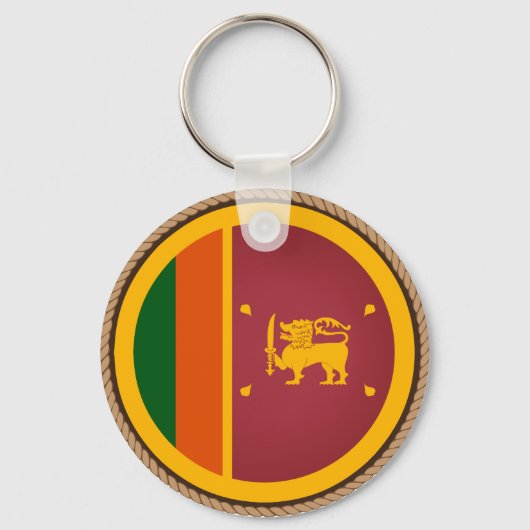 Cool Sri Lanka-vlaggenzegel Sleutelhanger (Voorkant)