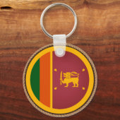 Cool Sri Lanka-vlaggenzegel Sleutelhanger (Voorkant)