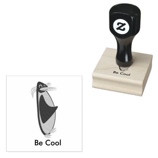 Cool Stampin Penguin Rubberstempel (Gestempeld)