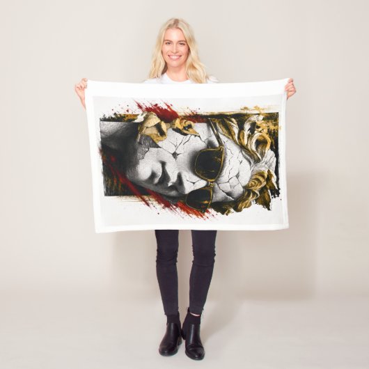 Cool standbeeld met zonnebril – Oude wijsheid mode Fleece Deken (In situ)