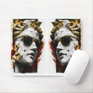 Cool standbeeld met zonnebril – Oude wijsheid mode Muismat