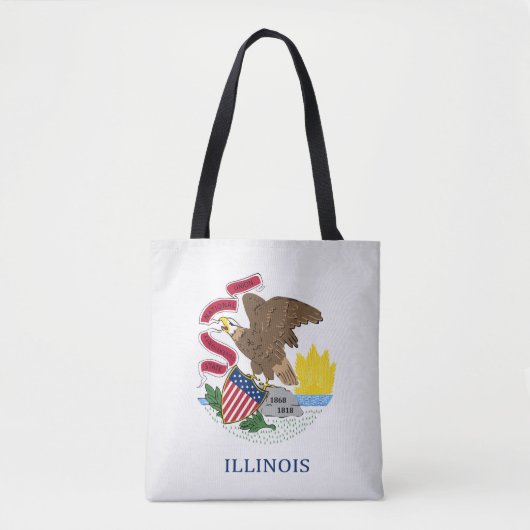 Cool State of Illinois Flag Mode Tote Bag (Voorkant)