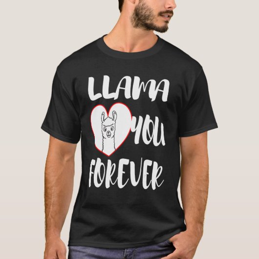 Cool Statement Valentijnsdag Llama Hart In Love T-shirt (Voorkant)