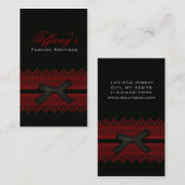 Cool Steampunk Gothic Rood Kant Zwart strikje Visitekaartje (Voorkant / Achterkant)