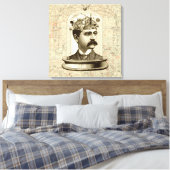 Cool Steampunk Hoofd kunst klokken brein in potje Canvas Afdruk (Insitu (Slaapkamer))