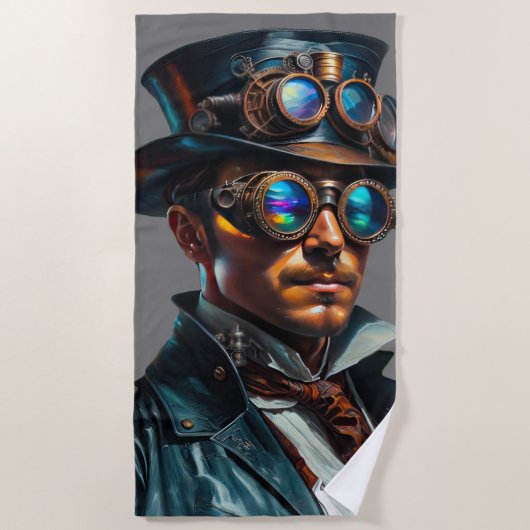 Cool Steampunk Man Strandlaken (Voorkant)
