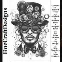 Cool Steampunk Man Zwart & Wit AC8 Decoupage