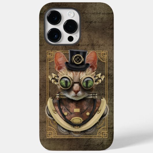 Cool Steampunk Oranje Tabby Cat Case-Mate iPhone Case (Achterkant)