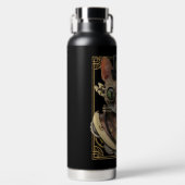 Cool Steampunk Oranje Tabby Cat met naam Waterfles (Voorkant)