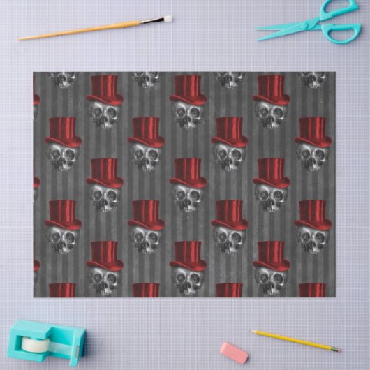 Cool steampunk schedel patroon tissuepapier (Craft)