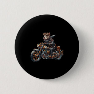 Cool Steampunk Tbull Biker Vintage Motorfiets Hond Ronde Button 5,7 Cm
