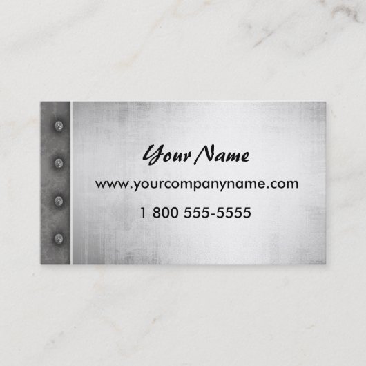 Cool Steel Metal Look Visitekaartjes (Voorkant)