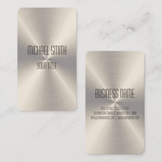 Cool Steel Metal Visitekaartje (Voorkant / Achterkant)