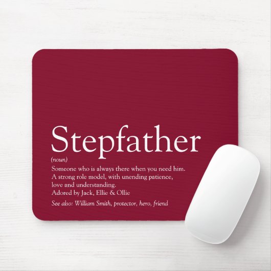 Cool Stepfather, Stepdad Definition Fun Burgundy Muismat (Met muis)