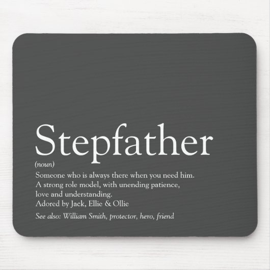 Cool Stepfather, Stepdad Definition Fun Grey Muismat (Voorkant)