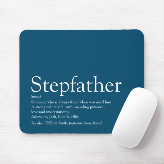 Cool Stepfather Stepdad Definition Fun Modern Blue Muismat (Met muis)