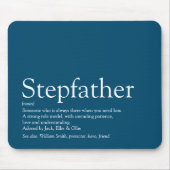 Cool Stepfather Stepdad Definition Fun Modern Blue Muismat (Voorkant)