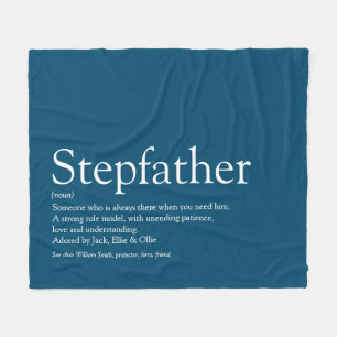 Cool Stepfather, Stepdad Definition Modern Blue Fleece Deken