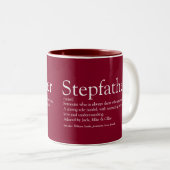 Cool Stepfather Stepdad Definition Modern Burgundy Tweekleurige Koffiemok (Voorkant rechts)