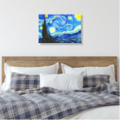 Cool Sterrennacht Vincent Van Gogh schilderij Canvas Afdruk (Insitu (Slaapkamer))