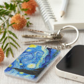 Cool Sterrennacht Vincent Van Gogh schilderij Sleutelhanger (Voorkant Rechts)