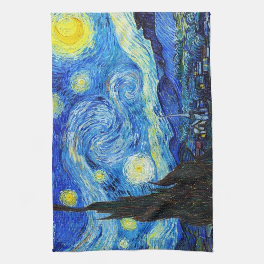 Cool Sterrennacht Vincent Van Gogh schilderij Theedoek (Verticaal)