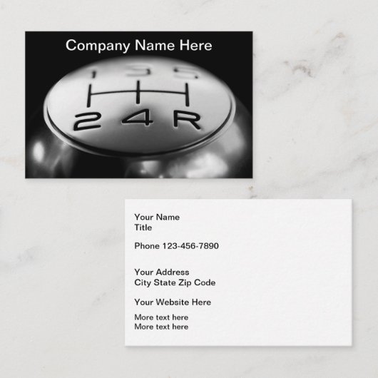 Cool Stick Shift Automotive Visitekaartje (Voorkant / Achterkant)