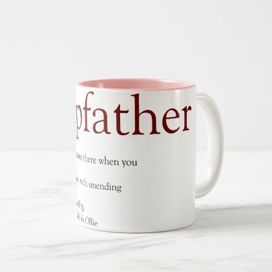 Cool stiefvader, stiefvader definitie leuk grijs r tweekleurige koffiemok (Voorkant rechts)