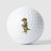 Cool stijlvol T-Rex golfer dinosaurus Golfballen (Voorkant)