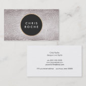 Cool Stijlvolle cirkel Embleem Zilveren Slangenhui Visitekaartje (Voorkant / Achterkant)