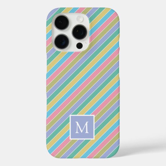 Cool Stijlvolle kleurrijke diagonaal gestreept mon Case-Mate iPhone Case (Achterkant)