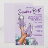 Cool Stijlvolle Paarse Verjaardag Sneaker Ball Par Kaart (Voorkant / Achterkant)