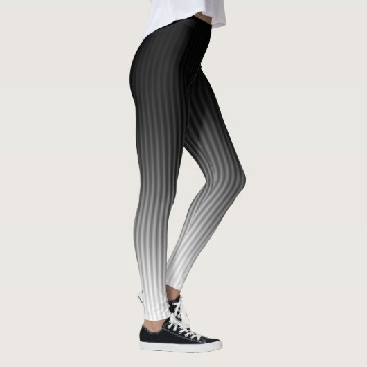 COOL Stijlvolle rendygradiënt zwart-witte strepen Leggings (Rechts)