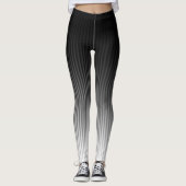 COOL Stijlvolle rendygradiënt zwart-witte strepen Leggings (Voorkant)