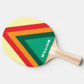 Cool Stijlvolle Retro Stripes Gepersonaliseerde Pi Tafeltennisbatje (Zijkant)