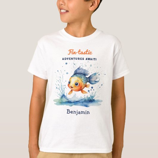 Cool Stijlvolle Springende Vis Persoonlijk T-shirt (Voorkant)