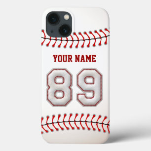 Cool Stitched Baseball Number 89 iPhone 13 Hoesje