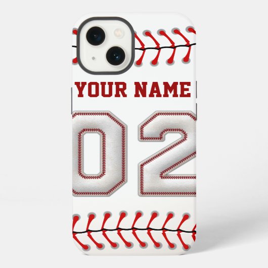 Cool Stitched Baseball nummer 2 iPhone Hoesje (Achterkant)