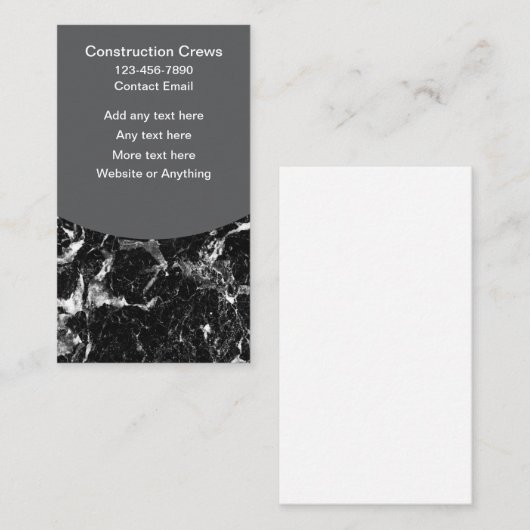Cool Stone Look Vertical Business Cards Visitekaartje (Voorkant / Achterkant)