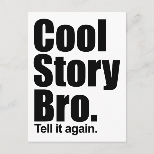 Cool Story Bro. Briefkaart (Voorkant)