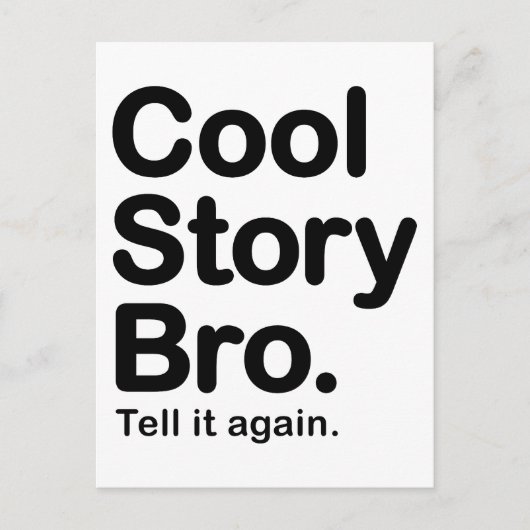 Cool Story Bro. Briefkaart (Voorkant)